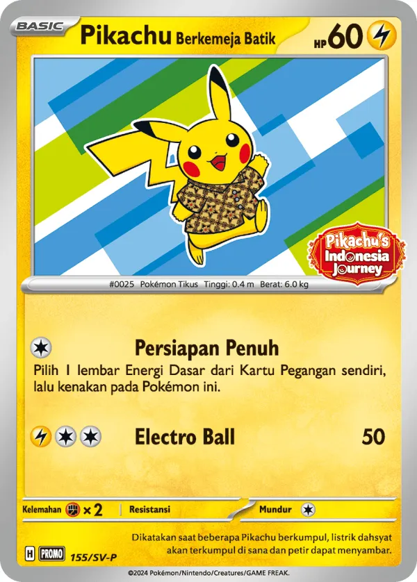 Pikachu Wearing a Batik Shirt